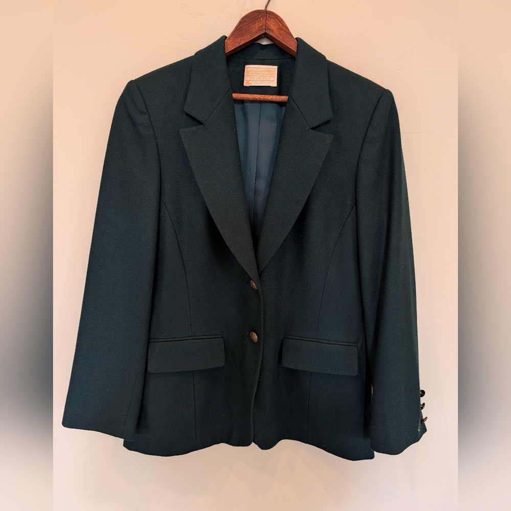 Pendleton Wool Blazer Green EUC VINTAGE - Picture 2 of 7